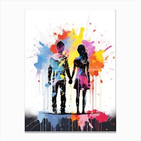 Couple Holding Hands Canvas Print