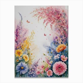 Watercolor Flower Garden Canvas Print