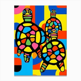 Turtles Abstract Pop Art 4 Canvas Print