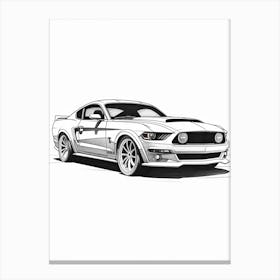 Ford Mustang Line Drawing 20 Canvas Print