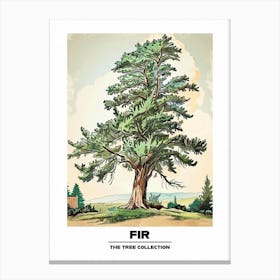 Fir Tree Storybook Illustration 3 Poster Canvas Print