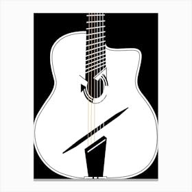 Black and White Acoustic Guitar 1 Canvas Print