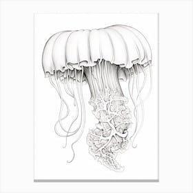 Lions Mane Jellyfish Drawing2 Canvas Print