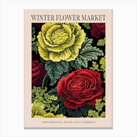 Ornamental Kale And Cabbage 2 Winter Flower Market Poster Canvas Print