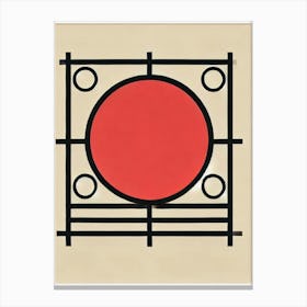 bauhaus Red Sun poster Canvas Print