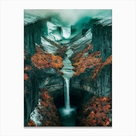 Waterfalls In Iceland Canvas Print