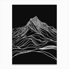 Ben Lawers Mountain Line Drawing 2 Canvas Print