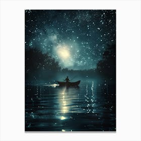 Starry Night In A Boat Canvas Print