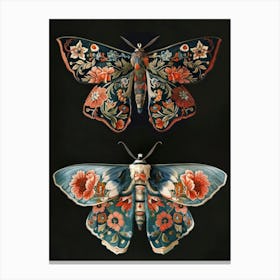 Nocturnal Butterfly William Morris Style 4 Canvas Print