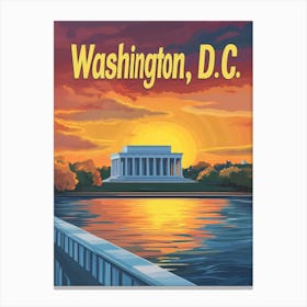 Aihrgdesign A Retro Travel Poster For Washington DC 3 Canvas Print