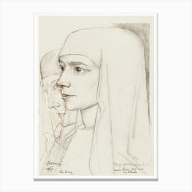 Portrait Of Treesje Westermann, Mother Thérèse Huf Of Bethany (1927), Jan Toorop Canvas Print