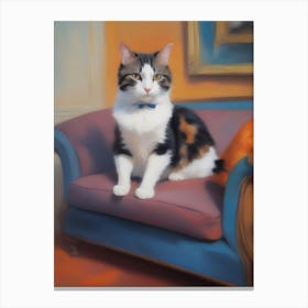 Cat On Couch 5 Canvas Print