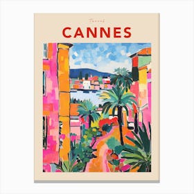 Cannes France 4 Fauvist Travel Poster Canvas Print