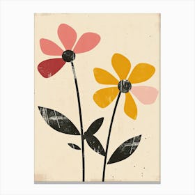 Barcelona Flower Market Boho Minimalist Style Canvas Print