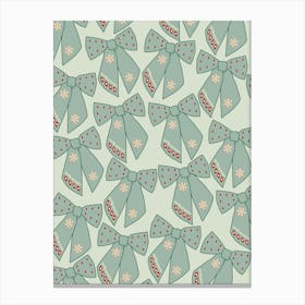 Sage Green Bows Canvas Print