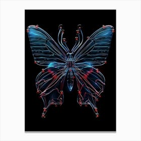 Butterfly On Black Background Canvas Print