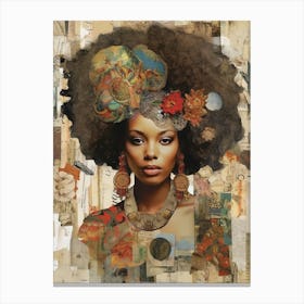 Afro Collage Portrait 17 Canvas Print