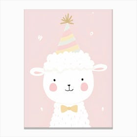 Birthday Llama, Ballerina nursery wall art, kids room prints, playroom decor Canvas Print