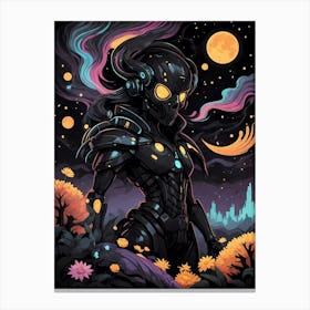Alien Girl In Space Canvas Print