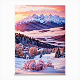Sunrise In The Mountains Canvas Print