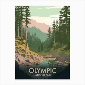 Olympic National Park Vintage Travel Poster 2 Canvas Print