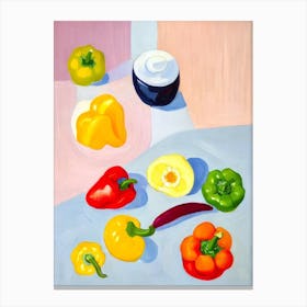 Bell Pepper Tablescape vegetable Canvas Print