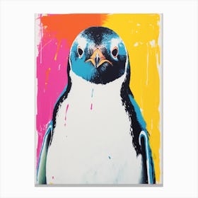 Andy Warhol Style Bird Penguin 2 Canvas Print