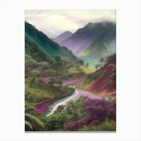 Baliem Valley Indonesia Soft Colours Tropical Destination Canvas Print