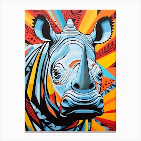 Rhino Paint Splash Pop Art Inspired 2 Canvas Print