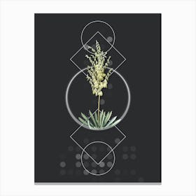 Vintage Adam's Needle Botanical with Geometric Line Motif and Dot Pattern n.0257 Canvas Print
