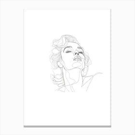 Marilyn Monroe Minimalist One Line Illustration Canvas Print