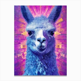 Neon Llama Canvas Print