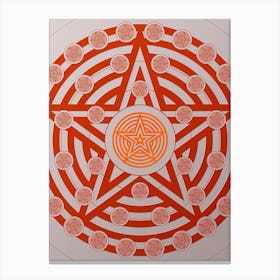 Geometric Abstract Glyph Circle Array in Tomato Red n.0125 Canvas Print