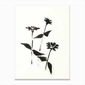 Three Flowers In Black And White Canvas Print