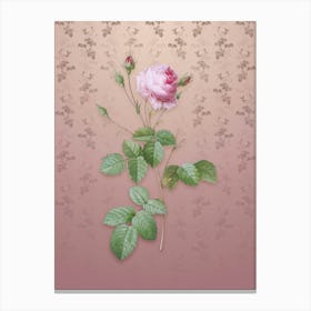 Vintage Provence Rose Botanical on Dusty Pink Pattern n.0145 Canvas Print