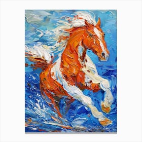 Horse Running In The Water 1 Canvas Print