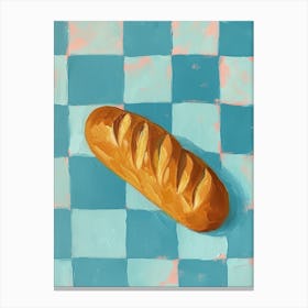 Baguette Blue Checkerboard 4 Canvas Print