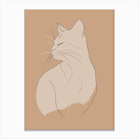 Portrait Of A Cat - Boho, Line Art 1 Canvas Print