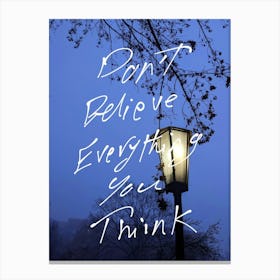 Don'T Believe Everything You Think Canvas Print