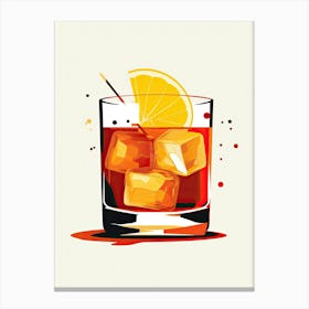 Mid Century Modern Old Fashioned Floral Infusion Cocktail 3 Canvas Print