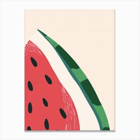 Watermelon Close Up Illustration 3 Canvas Print