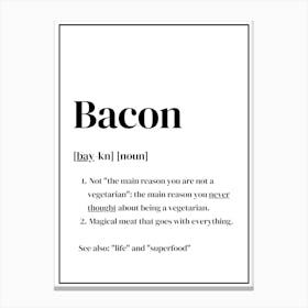 Bacon Definition Canvas Print