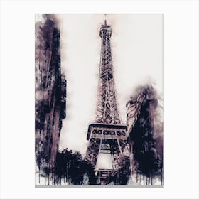 Eiffel Tower Splash Art Canvas Print