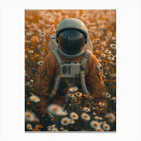 Astronaut In A Field Of Daisies Canvas Print