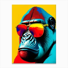 Gorilla With Sunglasses Gorillas Primary Colours 1 Canvas Print