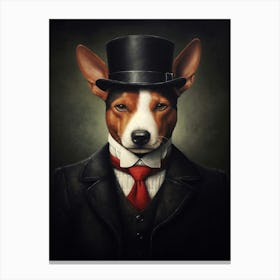 Gangster Dog Basenji Dog Canvas Print