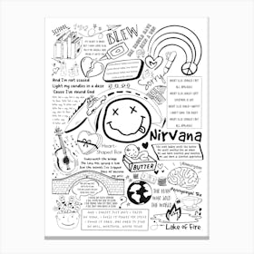 Nirvana Doodle Lyrics Canvas Print