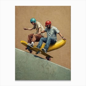 Banana Skateboarders Canvas Print