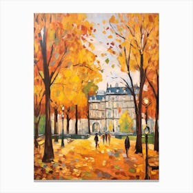 Autumn City Park Painting Luxembourg Gardens Paris Canvas Print