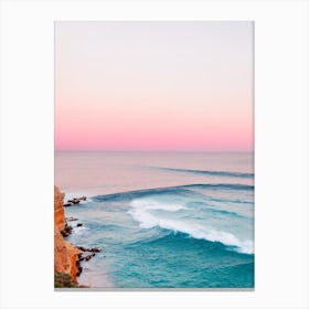 Cala Conta Beach, Ibiza, Spain Pink Photography 1 Canvas Print